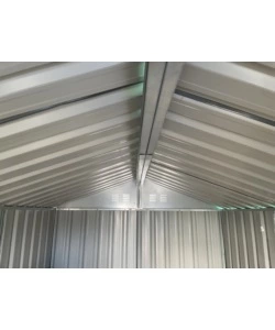 Casetta in lamiera zincata domus "l" grigia con porte scorrevoli 267x172x194 cm